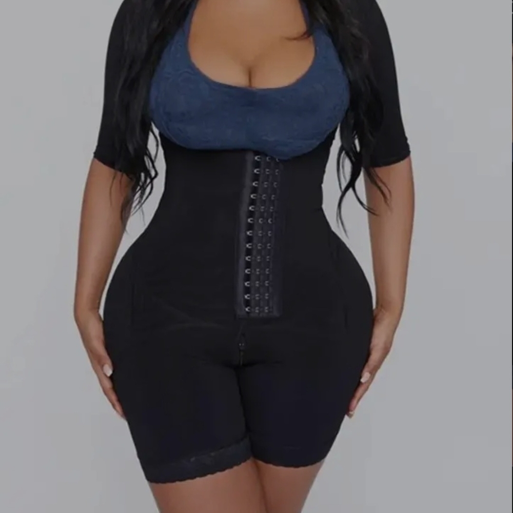 Braless Mid Thigh Stage 2 Faja with Sleeves